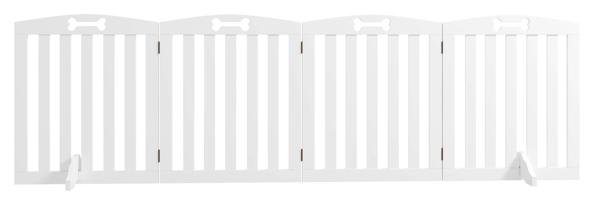 PawHut Hundegitter weiß MDF B/H/L: ca. 30x61x207,5 cm