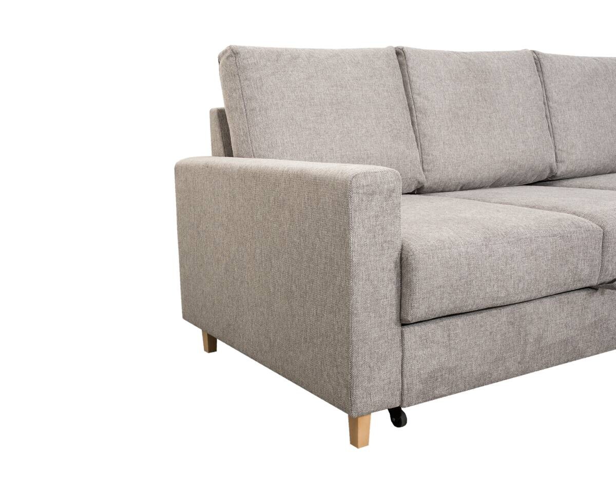 Ecksofa mit Bettfunktion und Bettkasten grau Microfaser B/H/T: ca. 228x92x163 cm