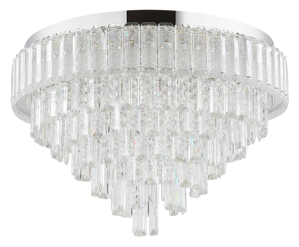 GLOBO LED-Deckenleuchte CRYSTALIA Edelstahl H/D: ca. 40x59 cm 1 Brennstellen