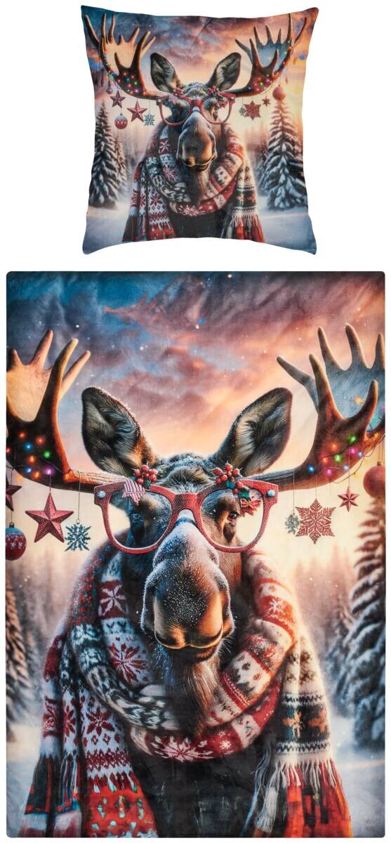 Microfaser Wende Bettwäsche Flanell Multi Polyester B/L: ca. 135x200 cm