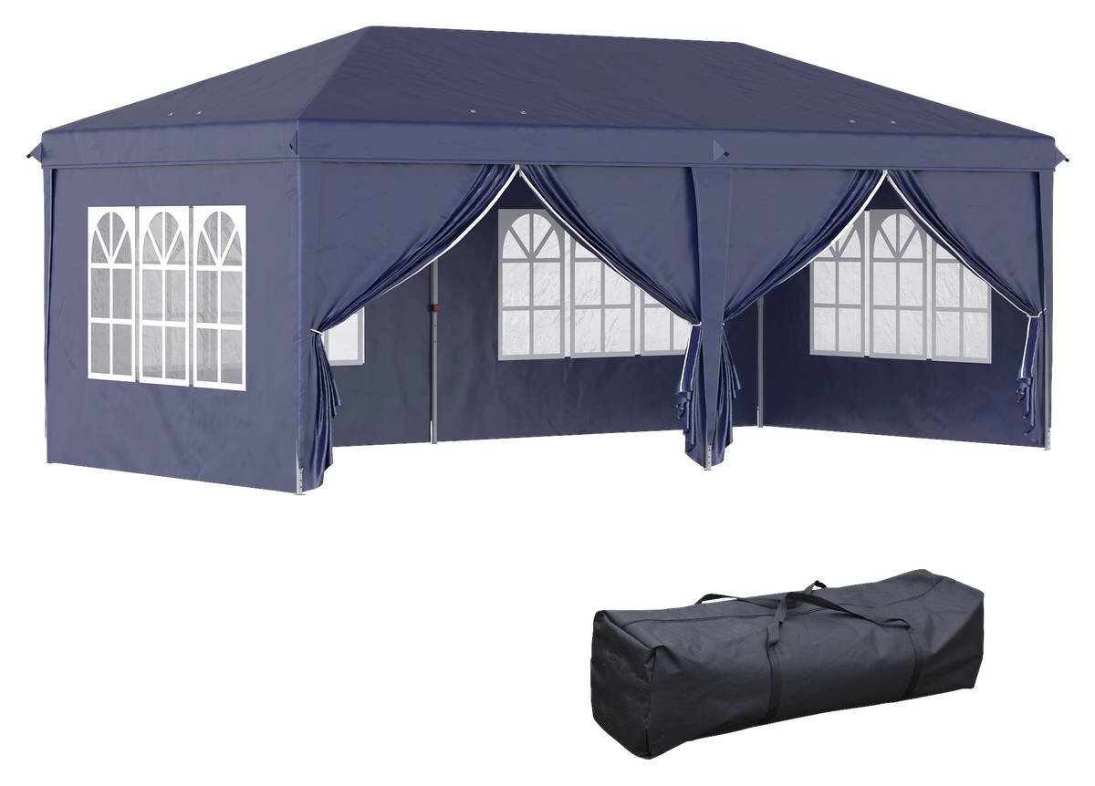 Outsunny Pavillon blau Stahl B/H/L: ca. 295x270x585 cm