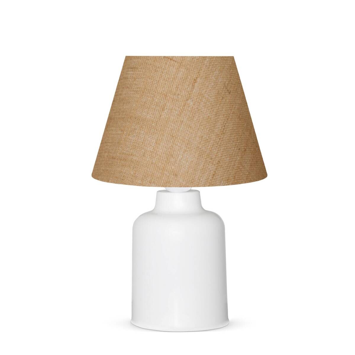 Opviq Tischleuchte weiß creme Kunststoff B/H/L: ca. 22x31x22 cm E27 1 Brennstellen