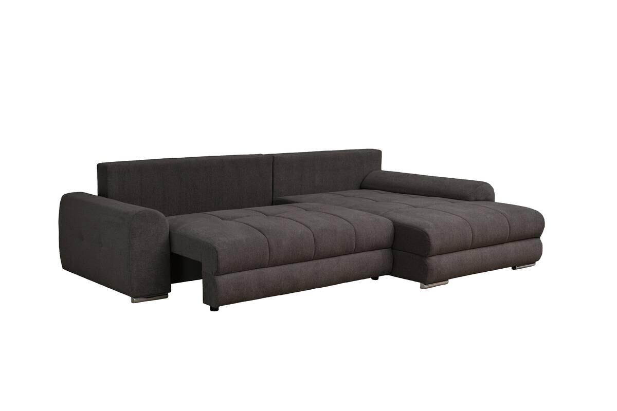 Ecksofa mit Bettfunktion und Bettkasten Lorenz braun Microfaser B/H/T: ca. 284x74x180 cm