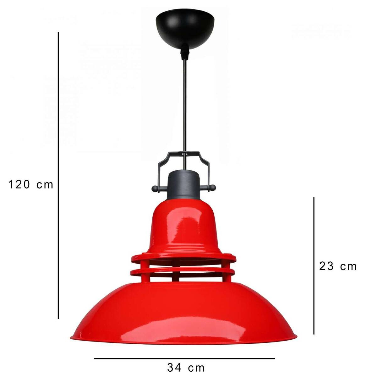 Opviq Pendelleuchte rot B/H/T: ca. 34,5x120x34,5 cm E27 1 Brennstellen