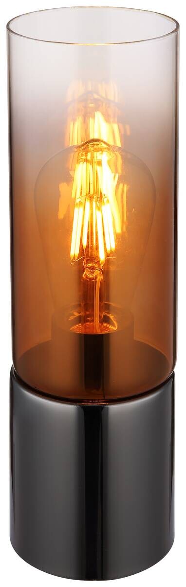 GLOBO Tischleuchte Kupfer Chrom Glas Metall H/D: ca. 30x9 cm E27 1 Brennstellen