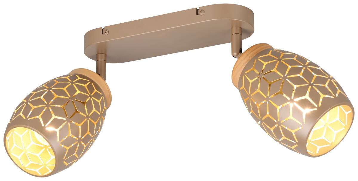 Reality Spot 2-flg. Bidar kaffee gold Metall B/H/L: ca. 28x27x12 cm E14 2 Brennstellen