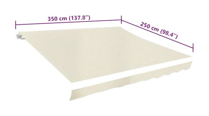 vidaXL Markisenstoff creme 100% Polyester B/L: ca. 245x330 cm