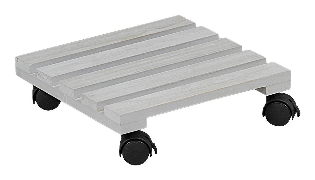 Kesper Pflanzenroller grau Holz B/L: ca. 30x30 cm