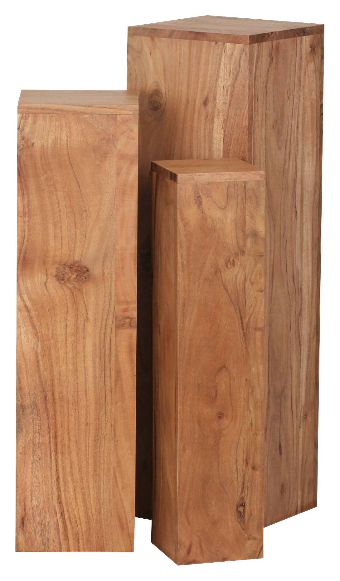 Beistelltisch 3er-Set. natur Akazie