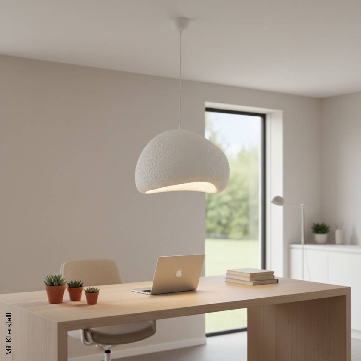 Opviq Pendelleuchte weiß Fiberglas Metall B/T/L: ca. 40x38x40 cm E27 1 Brennstellen