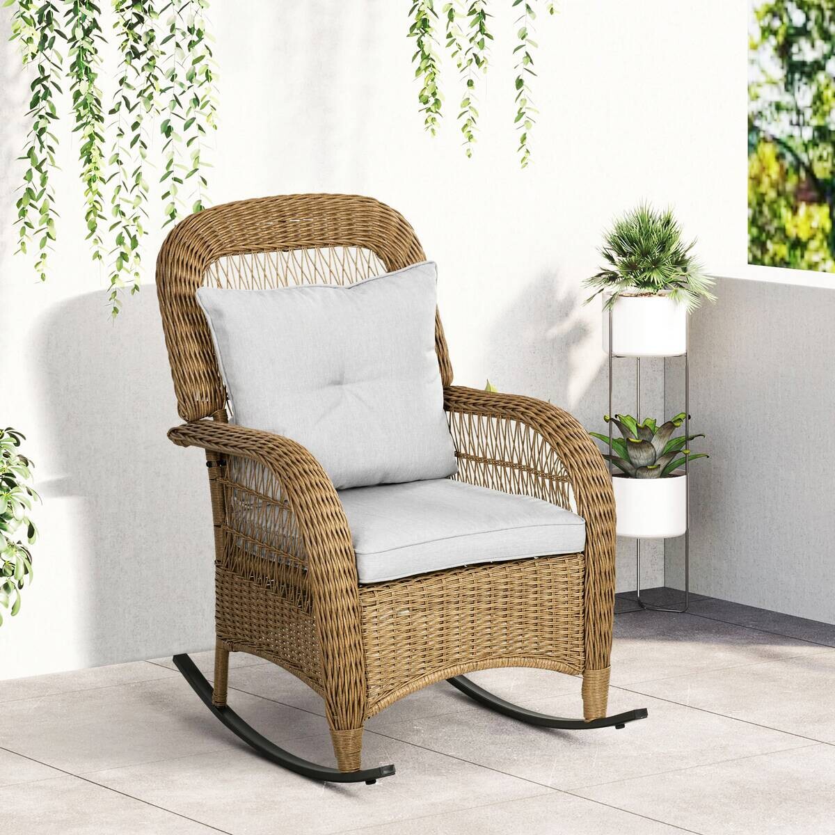 Outsunny Gartenstuhl gelb Polypropylen B/H/L: ca. 92x69x100 cm