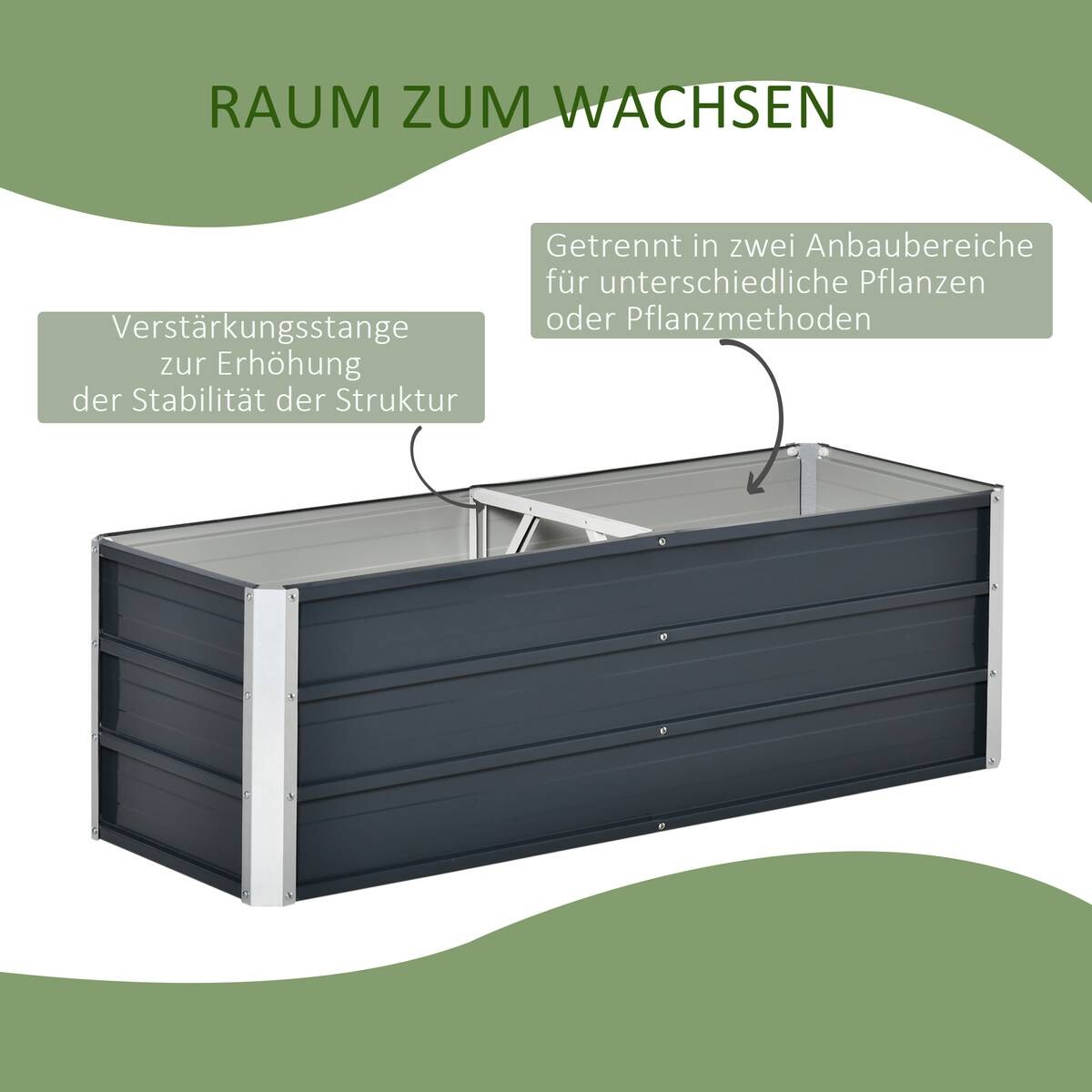 Outsunny Gartenbeet mit Handschuhe B/H/L: ca. 47x40x125 cm