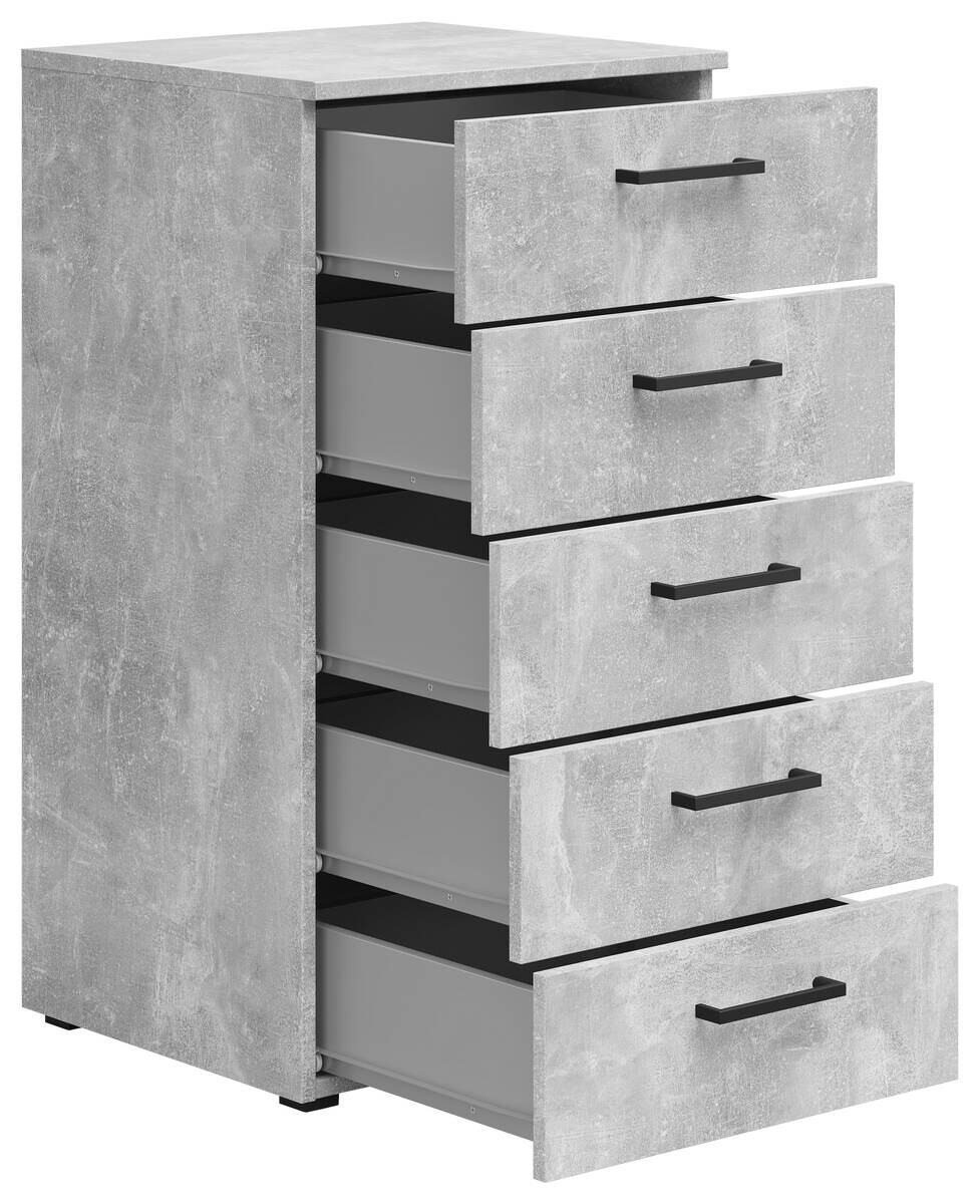 Kommode Multi-Stauraum Typ 14 Beton Optik B/H/T: ca. 45x83x40 cm
