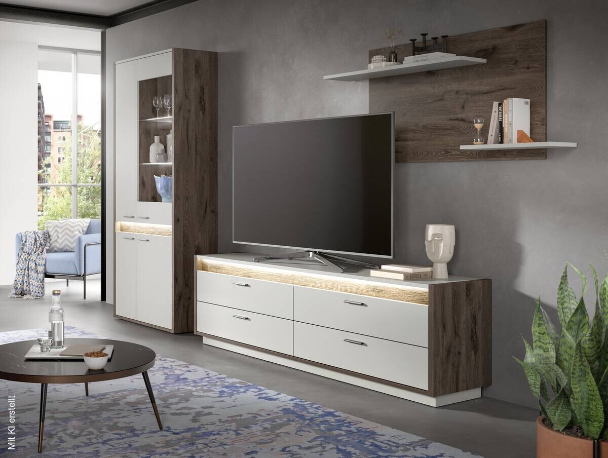 Wandboard Falcona Nox Oak Nachbildung hellgrau B/H/T: ca. 64x135x22 cm