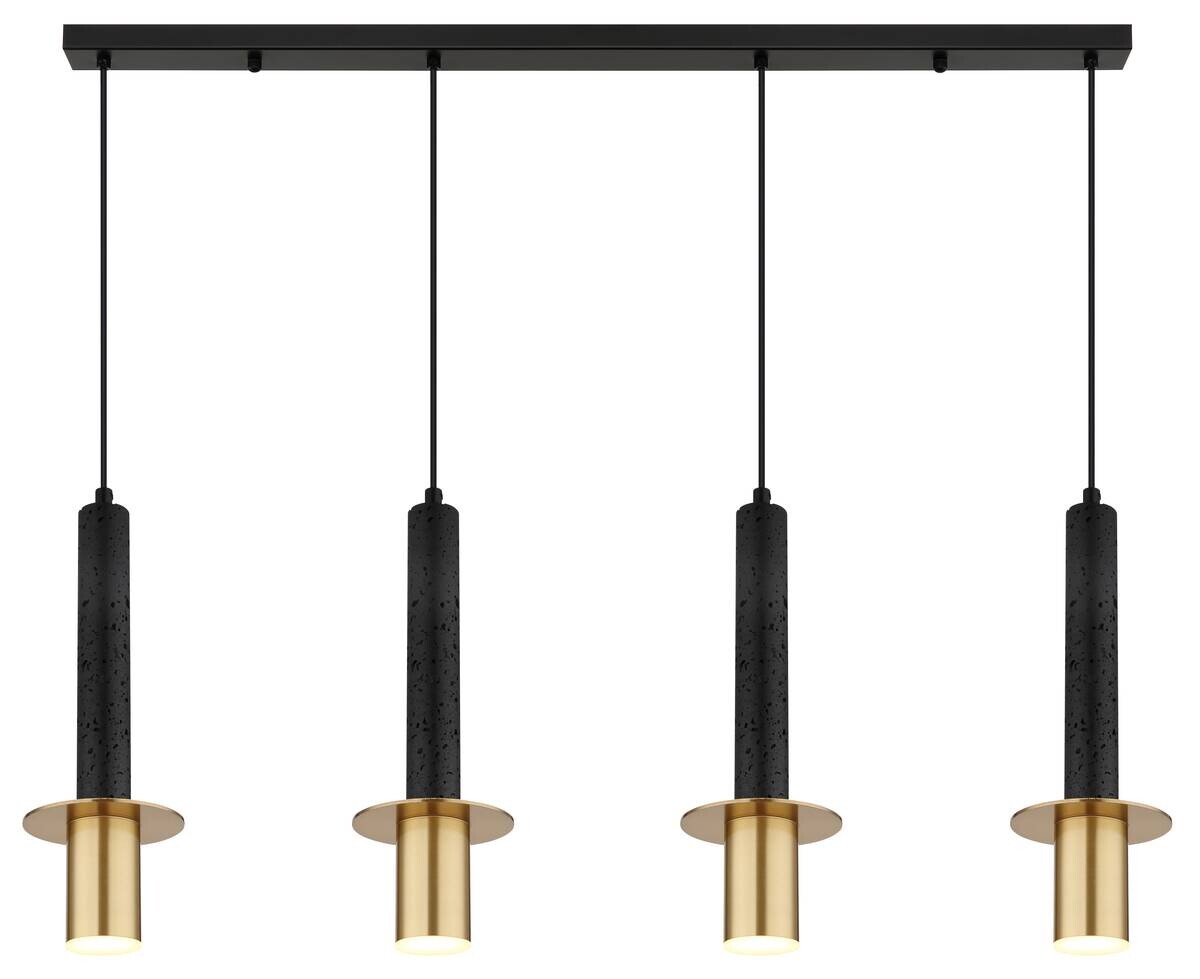 GLOBO Pendelleuchte messing schwarz Metall B/H/L: ca. 12x130x87 cm GU10 4 Brennstellen