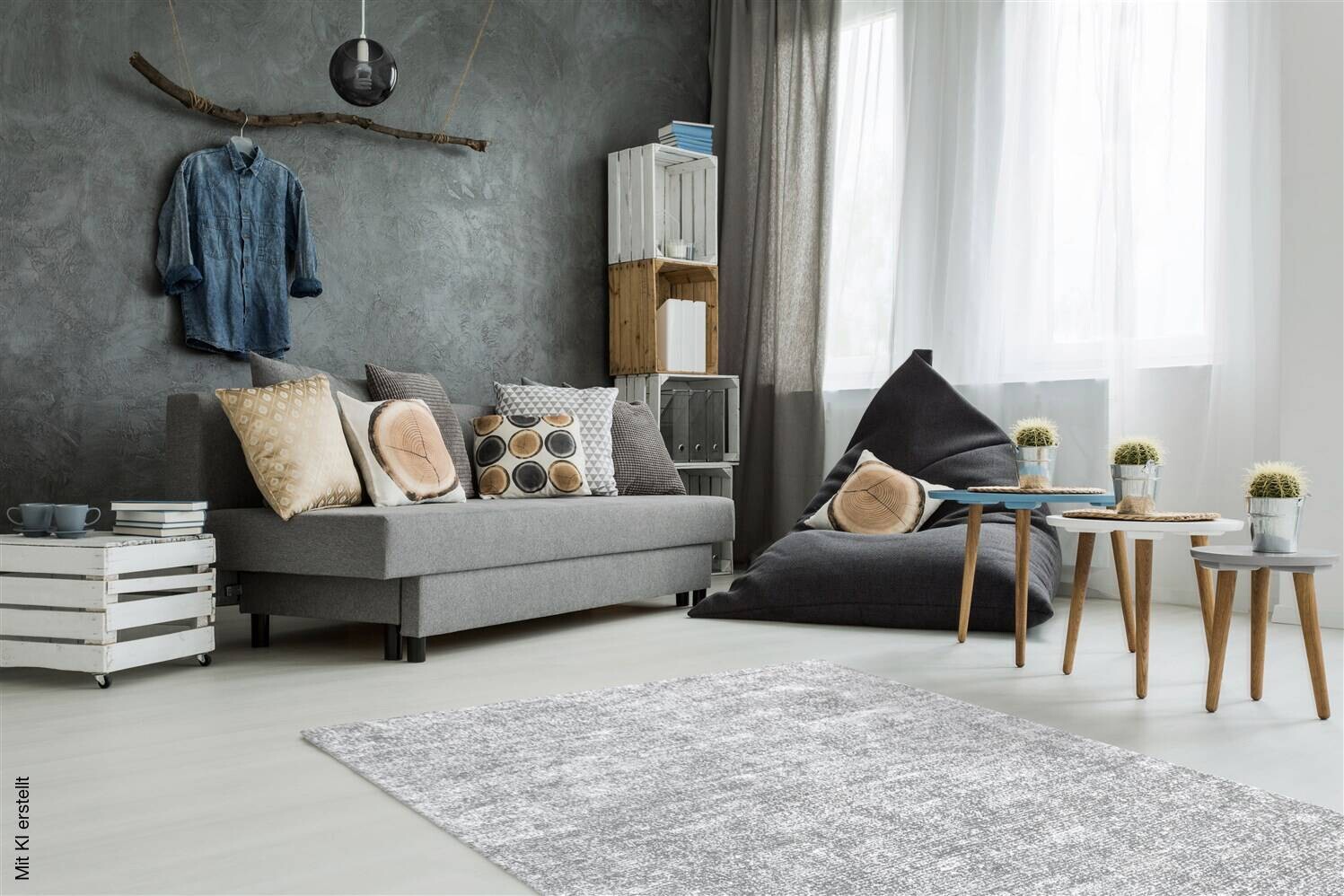 Kayoom Kurzflorteppich Etna 110 silber B/H/L: ca. 160x0,9x230 cm