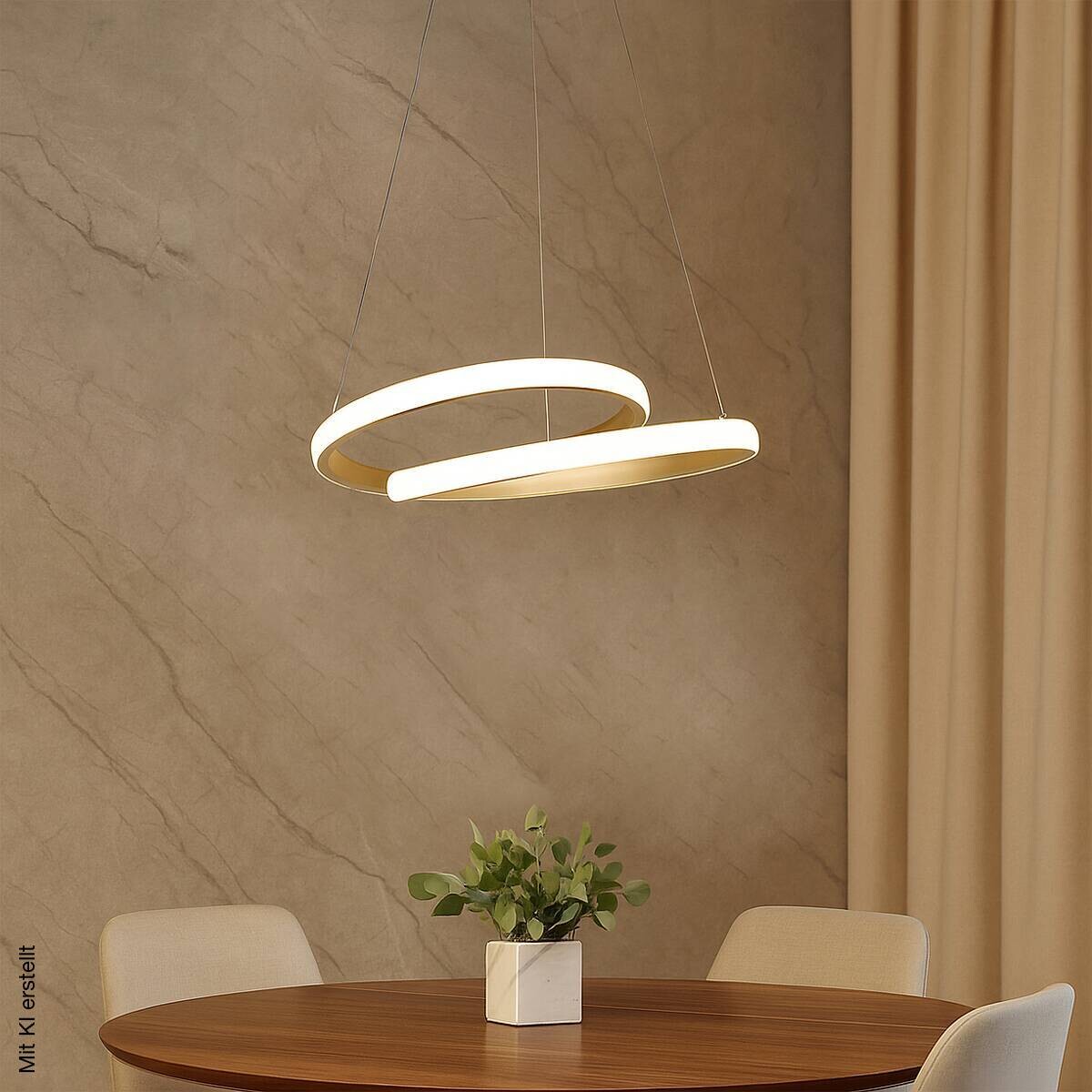 POCOline LED-Pendelleuchte Anea champagner Kunststoff H/D: ca. 120x50 cm
