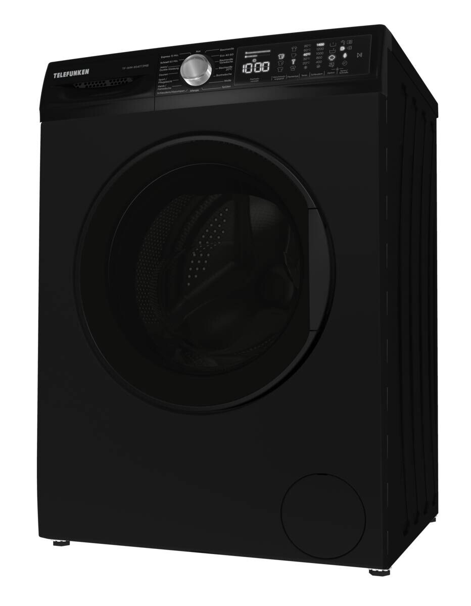 TELEFUNKEN Waschmaschine TF-WM-9541T3MB EEK: A Spektrum: A bis G 9kg 1400U/min mattschwarz B/H/T: ca. 59,7x84,5x58,2 cm