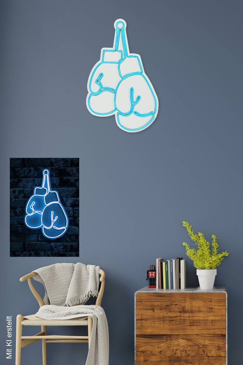 Opviq LED-Wandleuchte blau PVC B/H/T/L: ca. 28x44x2x28 cm