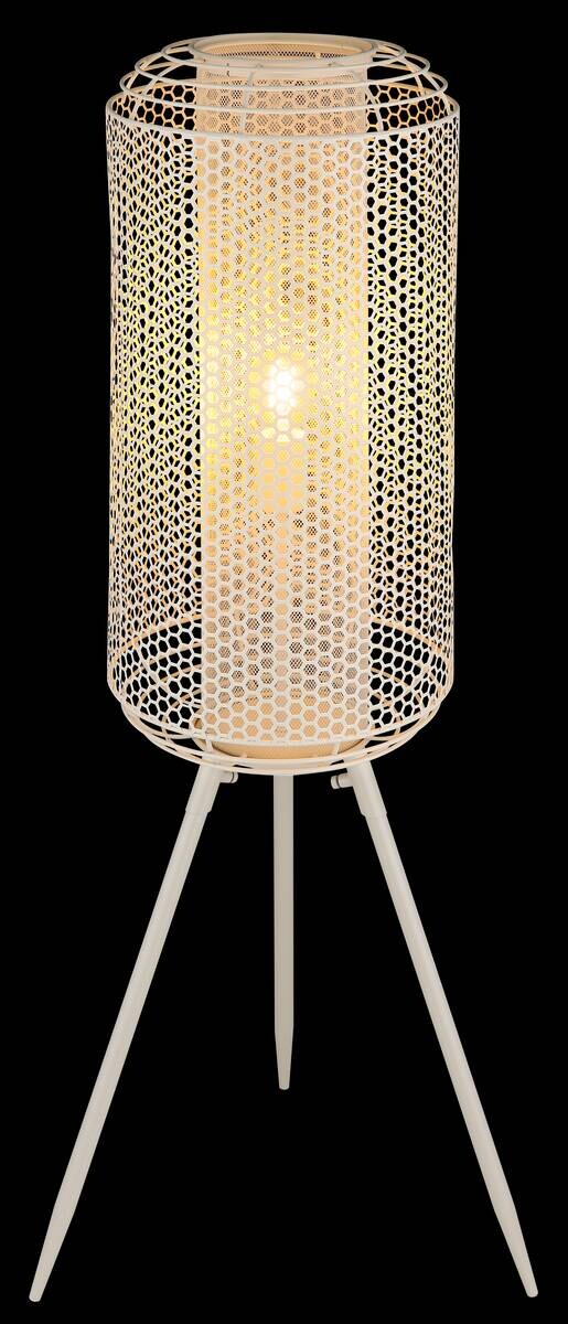 GLOBO Stehlampe creme Metall H/D: ca. 110x30 cm E27 1 Brennstellen