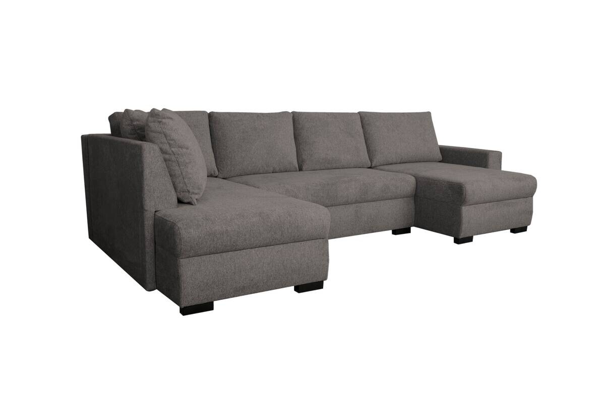 Wohnlandschaft dunkelgrau Microfaser B/H/T: ca. 312x90x169 cm