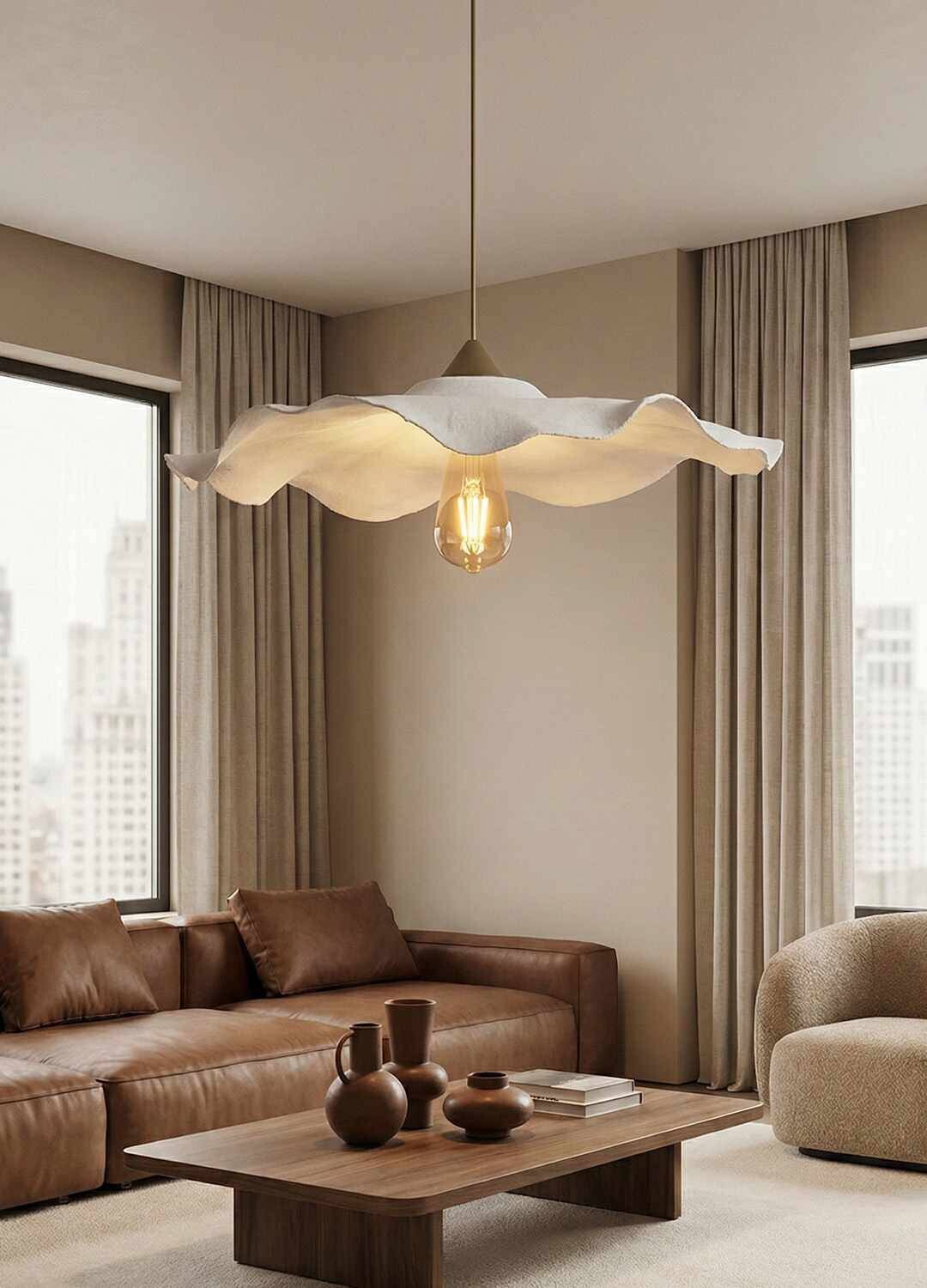 Opviq Pendelleuchte weiß Kunststoff B/H/T/L/D: ca. 58x75x58x58x58 cm E27 1 Brennstellen