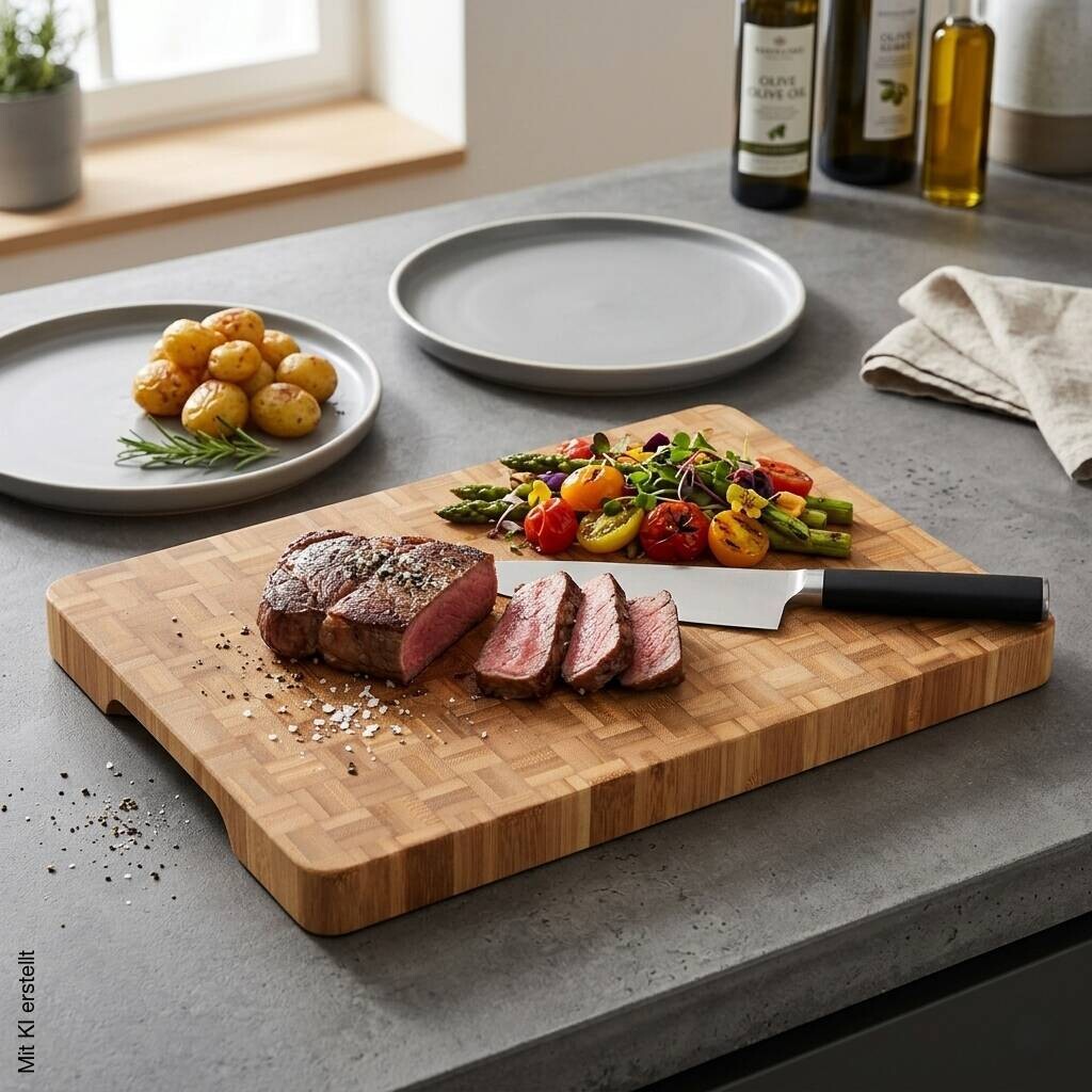 Kesper Schneidebrett natur Holz Bambus B/H/L: ca. 24x36x3 cm