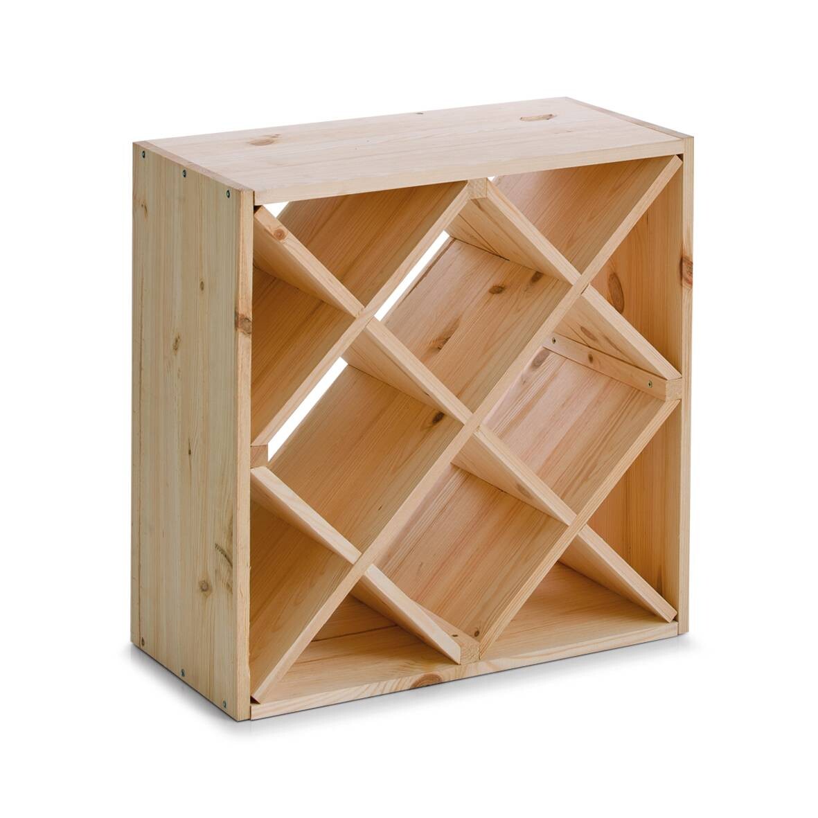 Zeller Weinregal natur Holz B/H/L: ca. 25x52x52 cm