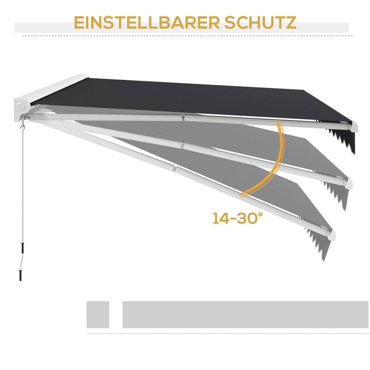 Outsunny Markise grau B/H/L: ca. 300x395x150 cm