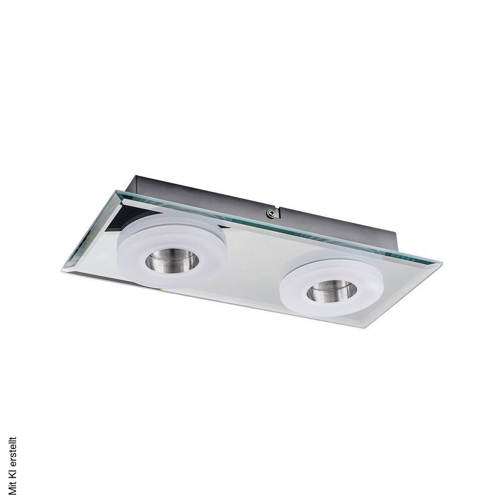 SPOT Light Deckenleuchte Vito Chrom klar Metall Glas B/H/L: ca. 30x5x13 cm 2 Brennstellen
