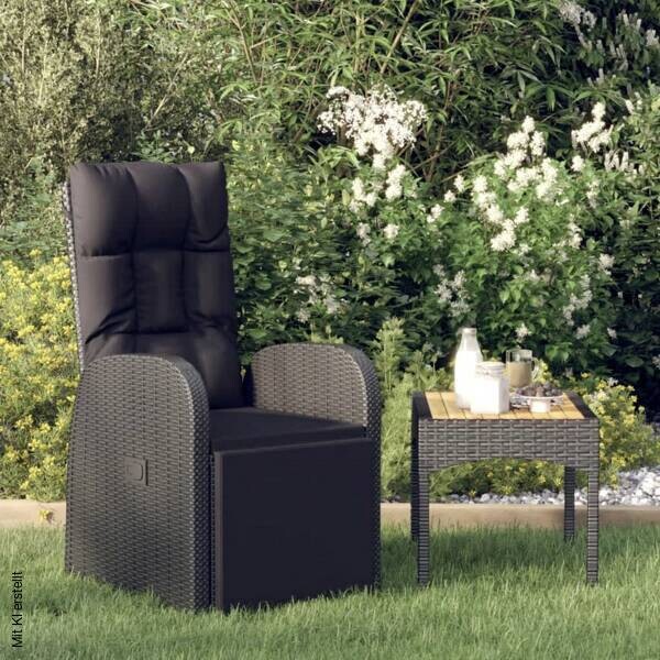 vidaXL Gartensessel schwarz Kunststoff B/H/L: ca. 69x106x57 cm