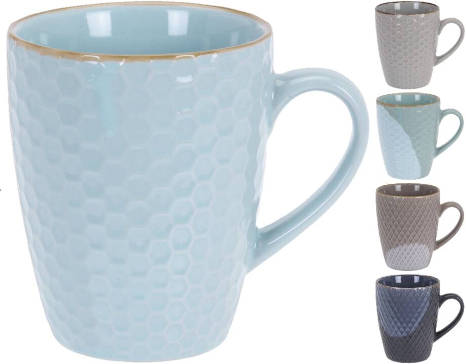 Kaffeetassenset hellblau Keramik 4 tlg.