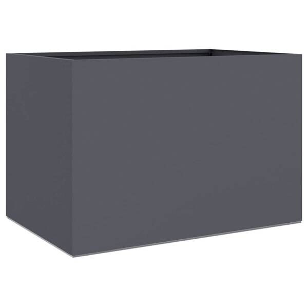 vidaXL Pflanzkübel anthrazit Stahl B/H/L: ca. 40x39x62 cm