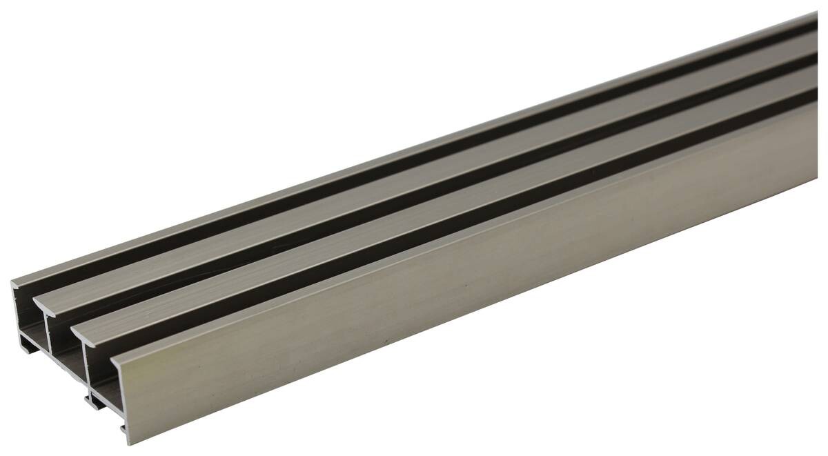 ondeco Gardinenschiene smart Edelstahloptik Metall L: ca. 160 cm 3.0 Läufe