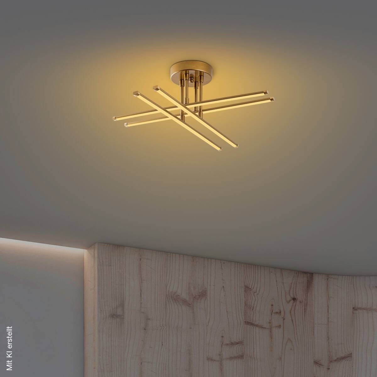 Opviq LED-Deckenleuchte gold B/H/T: ca. 61x22x61 cm