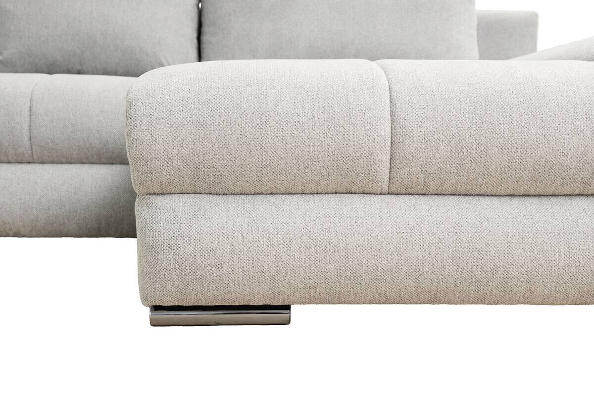 Ecksofa mit Bettfunktion und Bettkasten Lorenz taupe Microfaser B/H/T: ca. 284x74x180 cm