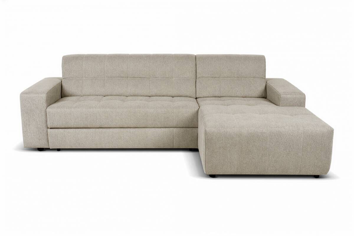Ecksofa mit Bettfunktion beige Flachgewebe B/H/T: ca. 267x93x163 cm