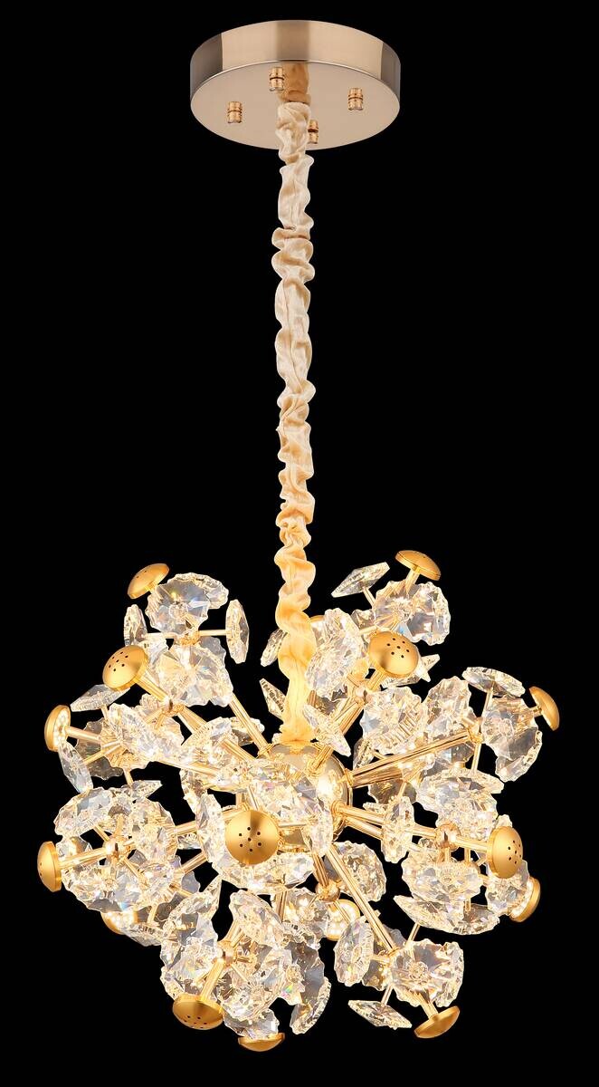 GLOBO Pendelleuchte gold klar Glas Metall H/D: ca. 125x50 cm 1 Brennstellen