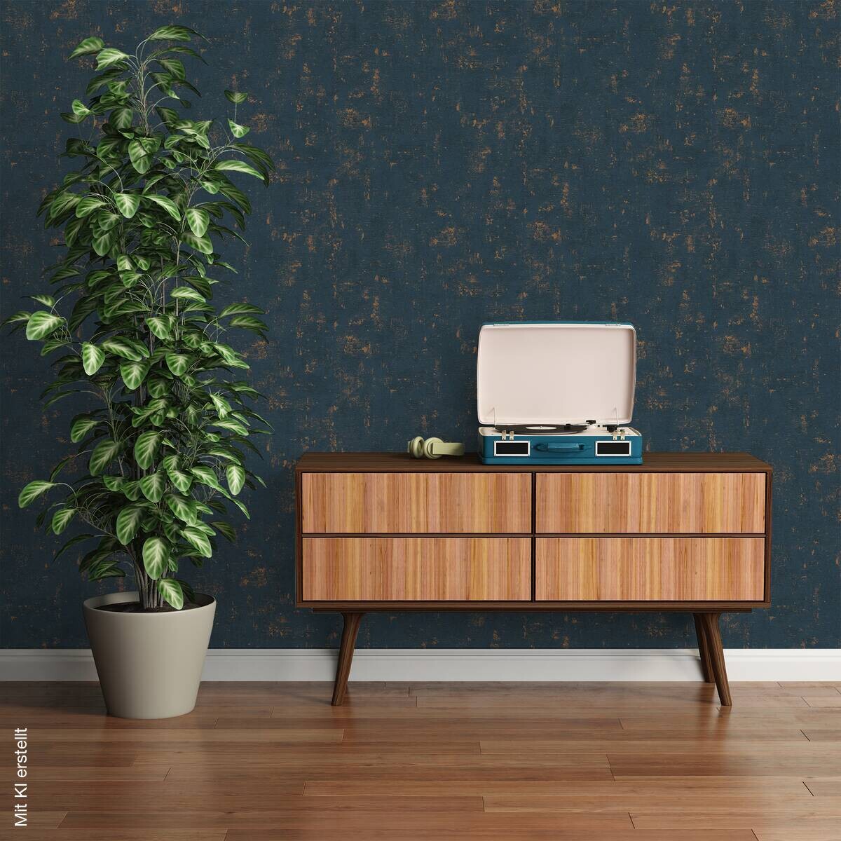 Vliestapete Betonoptik bronze petrol B/L: ca. 53x1005 cm