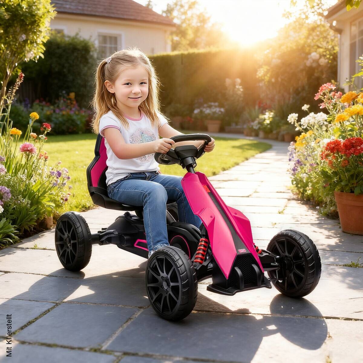 HOMCOM Go-Kart rosa B/H/L: ca. 58x58,5x100 cm