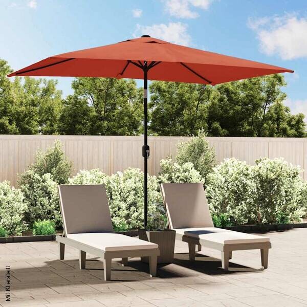 vidaXL Sonnenschirm terracotta Polyester B/H/L: ca. 200x252x300 cm