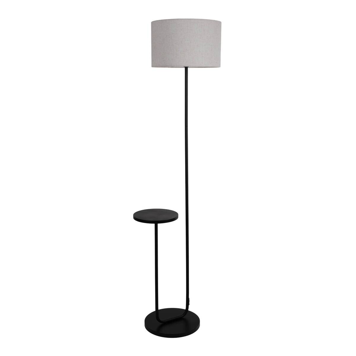 Näve Leuchten Stehlampe schwarz Metall Textil B/H/T: ca. 50x157x35 cm E27 1 Brennstellen