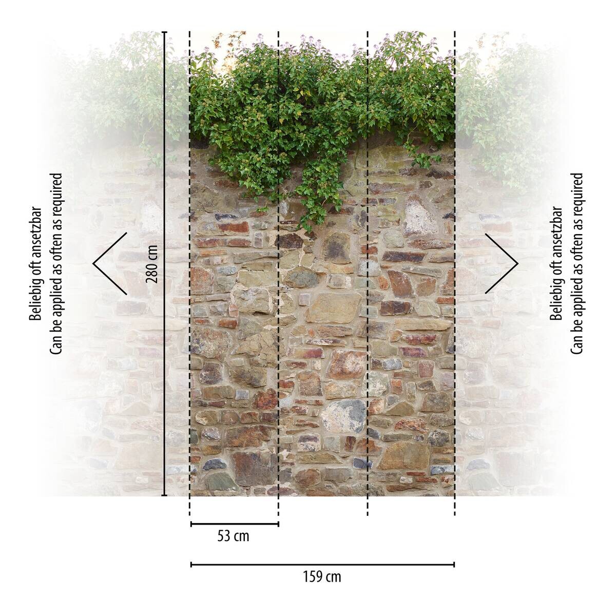Livingwalls Fototapete Steinoptik beige grün braun B/L: ca. 280x159 cm