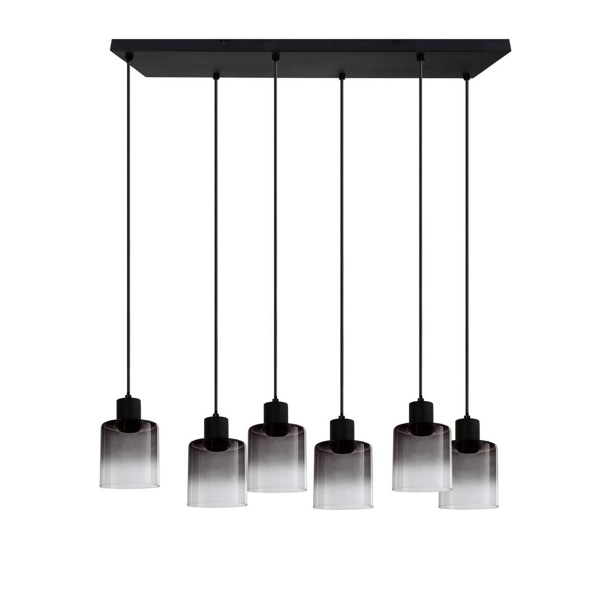 POCOline Pendelleuchte Annie schwarz Metall B/H/L: ca. 25x120x77 cm E27 4 Brennstellen