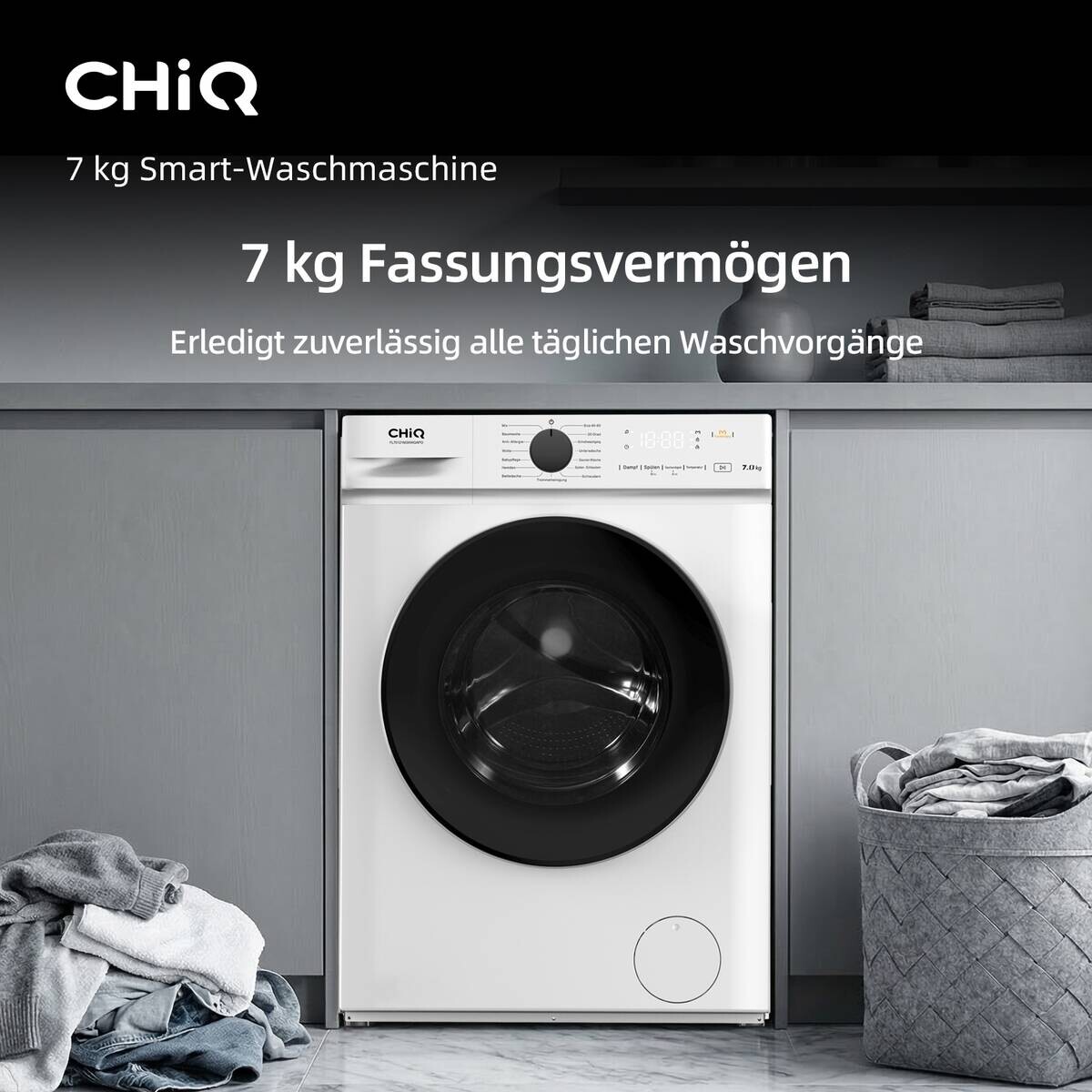 CHiQ Waschmaschine FL70121M3XWGAPO weiß B/H/T: ca. 60x84,7x46,5 cm ca. 7 kg