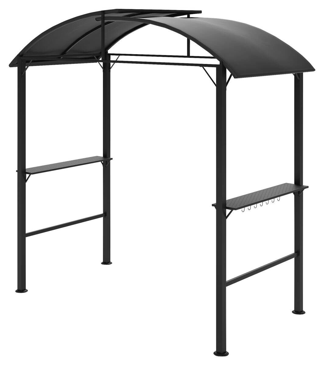 Outsunny Grillpavillon dunkelgrau Polyester B/H/L: ca. 110x235x233 cm