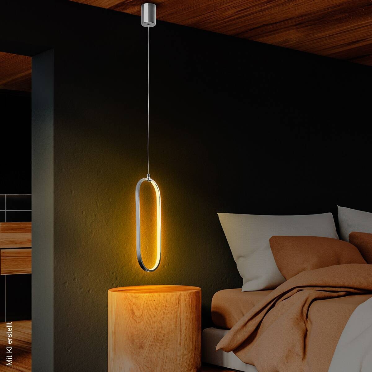 Opviq LED-Pendelleuchte Chrom B/H/T: ca. 17x110x10 cm