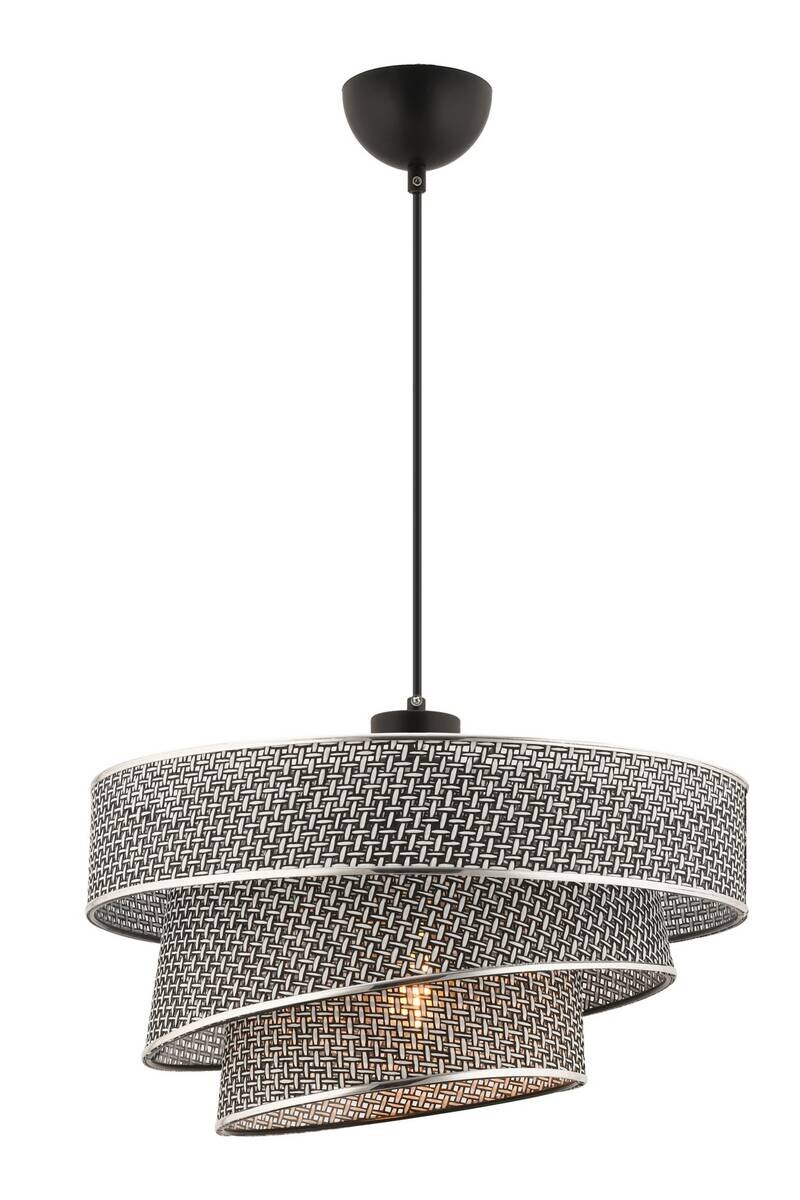 Opviq Pendelleuchte Couper grau Baumwolle Metall B/H/L: ca. 40x72x40 cm E27 1 Brennstellen