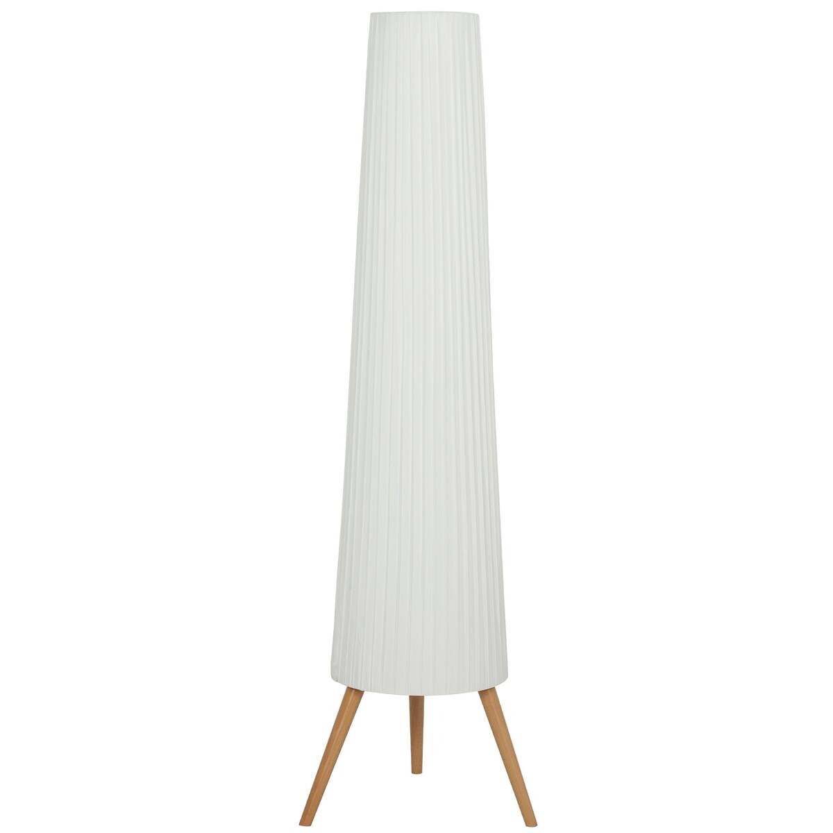 HOMCOM Stehleuchte weiß Stoff Holz B/H/L: ca. 46x153x46 cm 1 Brennstellen