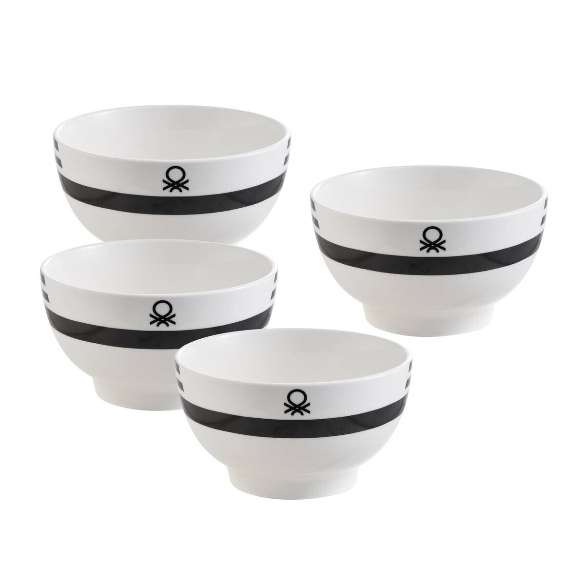 BENETTON Mehrzweckschalenset Black & white weiß Porzellan